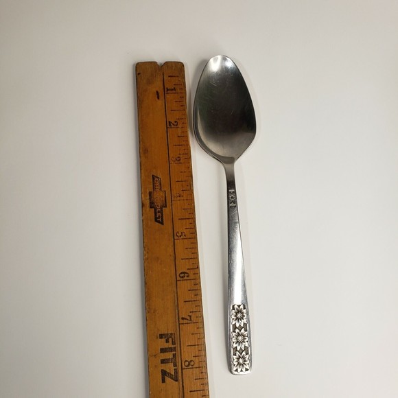 Suncrest Spring Charm William Rogers Custom Stainless Solid Serving Spoon - Picture 5 of 5